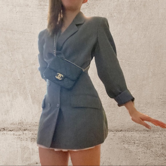 🚫 SOLD 🚫Burberry Gray Y2K Dress Long Blazer sz. 6 - Picture 8 of 10